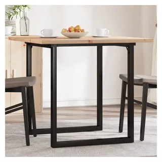 furnicato Couchtisch Esstisch aus massivem Kiefernholz 90x90x75,5 cm mit pulverbeschichtete (1-St), Rustikale Küchentisch-Variante mit stabilem Gestell in O-Form braun O-Rahmen