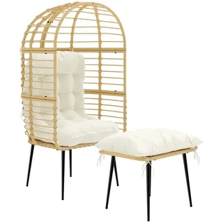 Outsunny Eiersessel Gartensessel 65 x 76 x 147 cm beige 1 St.