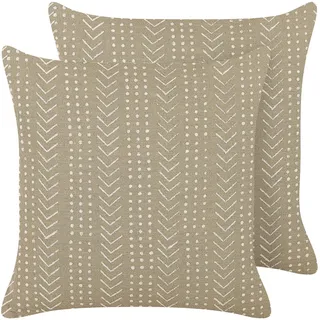 Beliani Senecio Dekokissen 45 x 45 cm Beige