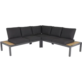 Brafab Loungemöbel Set Elora 3 tlg. Aluminium Schwarz 230 x cm