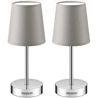 monzana Nachttischlampe Grau 2 St.