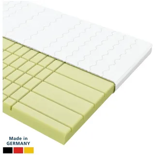 AM Qualitätsmatratzen 3D Deluxe Kaltschaum Topper 100 x 200 cm weiß