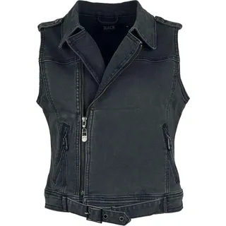 Black Premium by EMP Damen graue Jeansweste ärmellos mit zwei seitlichen Taschen - M