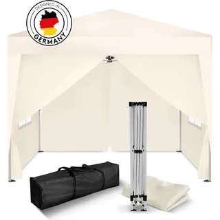 Kronenburg Handel Faltpavillon 2 x 2 m inkl. 4 Seitenteile Champagner