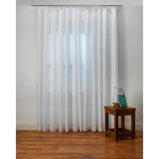 Gardinen nach Maß Voile Maßanfertigung, Vorhang nach Maß, Vorhänge nach Maß, Fenster, Kräuselband, Universalband, Faltenband (250 x 300 cm/HxB)