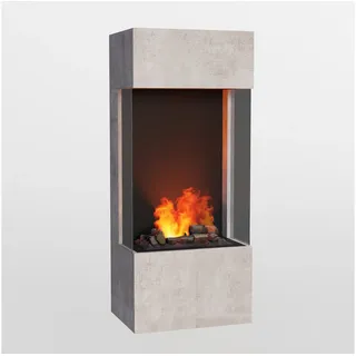GLOW FIRE Elektrokamin OGF 4 Wasserdampf Kamin, Standkamin, Elektrischer Kamin, Wasserdampfkamin mit 3D Feuer und Knisterfunktion grau
