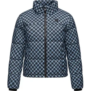 Ragwear Winterjacke Serah Print wasserdichte Winter Steppjacke mit Hahnentritt Muster blau 4XL (48)