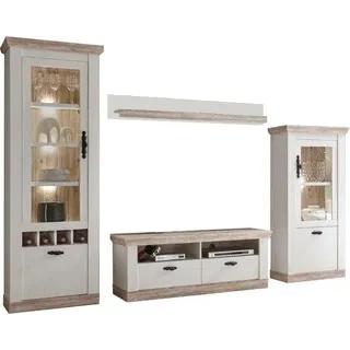 Home Affaire Wohnwand Florenz, (Set, 4-St), im romatischen Landhauslook weiß
