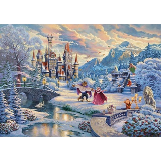 Schmidt Spiele Puzzle Disney, Die Schöne und das Biest, Zauberhafter Winterabend, 1000 Puzzleteile, Limited Christmas Edition bunt