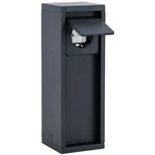 Lutec Außenstromsäule Mains Alu, Eisen, Stahl & Metall Grau Anthrazit 24 cm