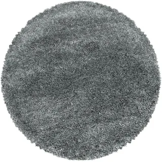 Ayyildiz Fluffy 3500 Hochflorteppich Ø 80 cm hellgrau