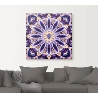 Wandbild ARTLAND "Mandala Stern lila" Bilder Gr. B/H: 70 cm x 70 cm, Leinwandbild Muster quadratisch, 1 St., lila Kunstdrucke als Leinwandbild, Wandaufkleber in verschied. Größen