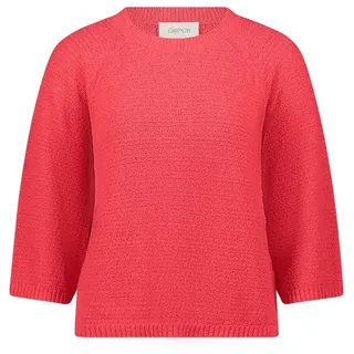 Cartoon Strickpullover mit Rundhalsausschnitt Rot 36