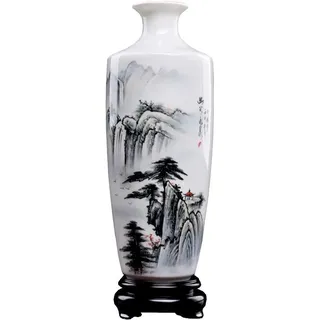 Vasen Chinesische Retro handbemalte Landschaft Keramikvase Home Wohnzimmer TV-Schrank Dekoration Desktop-Dekoration Vasen Deko
