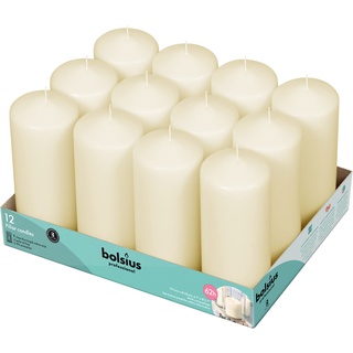 bolsius Stumpenkerzen - 62 Lange Brennstunden Kerzen-Set - 16,5 x 7 cm Tropfenlose Kerze - perfekt für Hochzeitskerzen, Partys und besondere Anlässe