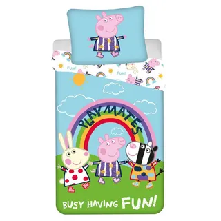 Peppa Pig Kinderbettwäsche Peppa Pig, Renforcé, 2 teilig bunt