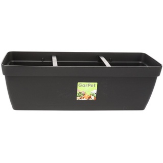 GarPet Blumenkasten mit Halterung - Wasserspeicher 50 cm anthrazit