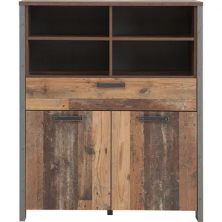 Forte Highboard 106 x 125,4 x 41,4 cm Beige / Braun / Grau