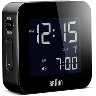 Braun BNC008 RC digitaler Design Funkwecker, schwarz  -  Neu