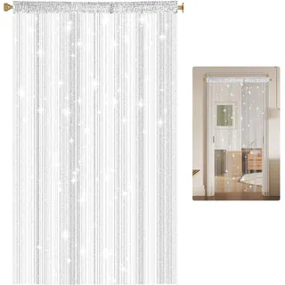 Fadenvorhang Insektenschutz 100x200cm, String Türvorhang Insektenschutz | Vorhang Fliegenschutz, Fadenvorhang Balkontür, Fadengardine, Fliegenvorhang Tür, Fadenvorhangs Türvorhang für Hochzeit, Hotel