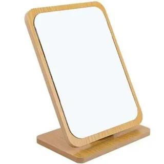 Klappbarer Tisch-schminkspiegel Aus Holz – 22 X 16 Cm, Kleiner Quadratischer Standspiegel – Tragbarer Schminkspiegel – Mittelgroßer Quadratischer Standspiegel