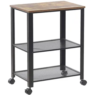 Beliani Servierwagen BOLZANO Braun / Schwarz