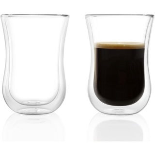 Stölzle Lausitz Gläser Coffee 'N More 2er Set I Thermogläser doppelwandig geeignet als Teegläser, Cappuccino Gläser und Kaffeegläser I Latte Macchiato Gläser doppelwandig – 230 ml