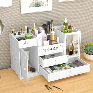 SHZICMY Desktop Makeup Organizer Schubladen,Kosmetik Aufbewahrungsbox Display Makeup Fall Abteilung Büro Schreibtisch Organizer Aufbewahrungsbox Makeup Organizer für Schlafzimmer Badezimmer