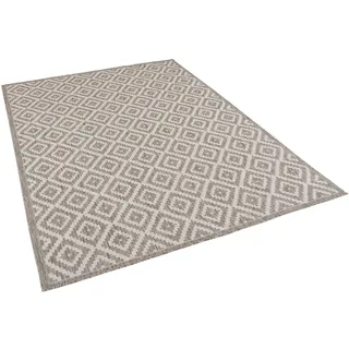 Pergamon In & Outdoor Flachgewebe Natur, Valencia Fliesenoptik Grau 160x230cm