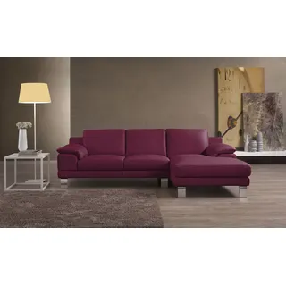 Egoitaliano "Shakira, Design & Sitzkomfort auf hohem Niveau, Breite 236cm, L-Form", mit Recamiere, L-Form, edle Füße lila