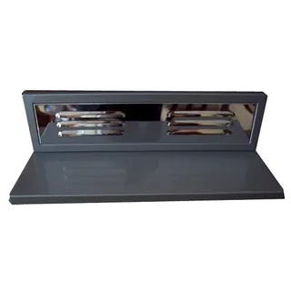 Designer Wandregal Metallausführung grau / chrom