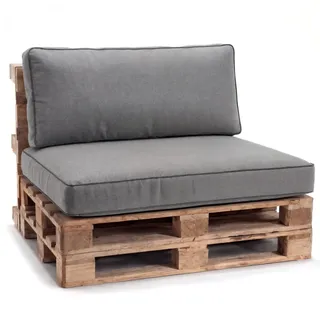 Gutekissen® Palettenkissen Set für Gartenmöbel – Sitz- und Rückenkissen für Europaletten, Outdoor Auflagen für Palettensofa & Lounge PWK (Grau, Eckkissen 60x40)