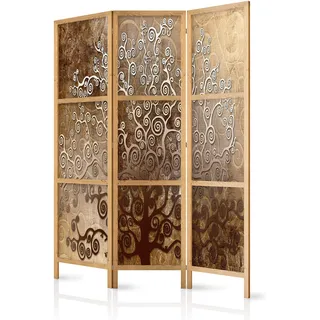 murando - Paravent Innen Raumteiler Holz Baum Abstrakt braun 135x172 cm 3-teilig Japanische Trennwand Raumtrenner Room Divider Mobiler Sichtschutz Spanische Wand Raum Abtrennung Japan b-C-0388-z-b