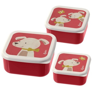Sigikid Lunchbox Snackboxen 3er Set, Polypropylen, (3-tlg), Spülmaschinengeeignet, Spülmaschinengeeignet, Motiv-Deckel mit der Hand spülen rot