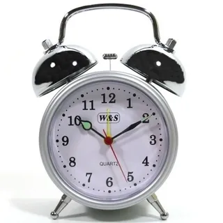 W&S 200200 WECKER GLOCKENWECKER UHR SILBER-WEIß ANALOG ALARM