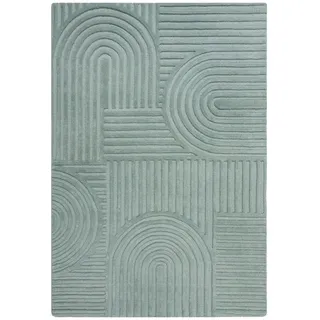 KADIMA DESIGN Leven Blake Wollteppich 120 x 170 cm Entenei-Blau/Türkis