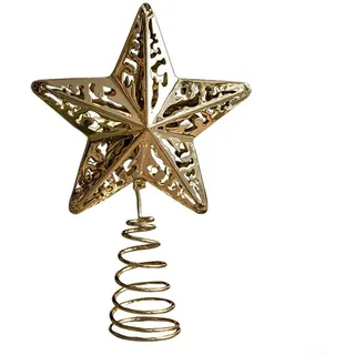 Hasaller Metalldraht Baumspitze Stern Weihnachtsbaum Spitze Weihnachten Gold Glitzer Top-pers Metall pro Hallow Wire Star Top für