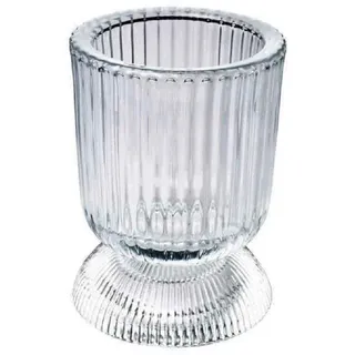 Sandra Rich Windlicht Windlicht "GOBLET" 10cm, Teelichthalter Teelichtglas Kerzenglas weiß
