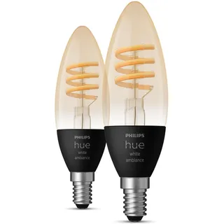 Philips Hue, Leuchtmittel, Filament White Ambiance (E14, 350 lm, 2x)