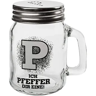 alles-meine.de GmbH Pfefferstreuer Ich Pfeffer Dir Eine 100 ml - Glas mit Deckel - Kleiner Streuer - lustig witzig Spruch - Gastro - Grillen/Pfefferspender - Glasspender Gl..