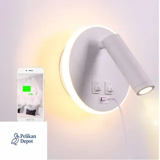 USB-Ladefunktion Nachttischlampe 3000K LED-Wand Schwen