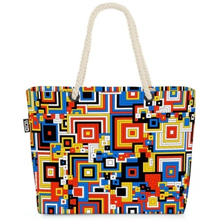 VOID Strandtasche (1-tlg), Gemustert Quadrate Farben Retro abstrakt tapete hintergrund textur dr bunt
