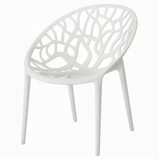 Design Gartenstuhl Weiß Stapelstuhl Kunststoff Modern Wetterfest Balkon | BURI Gartenstuhl wetterfest, ergonomisch, UV-beständig und stapelbar für Terrasse, Balkon und langlebige Gartenmöbel