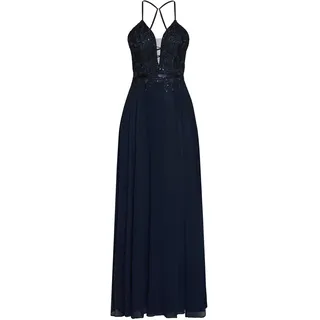 Vera Mont Abendkleid Stickerei Blau 44