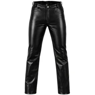 MDM Lederhose Herren Lederhose Herren Lammnappa Schwarz Echtleder Echtes weiches Lammnappa-Leder, Leichte Lederstärke ca. 1,1 mm 31