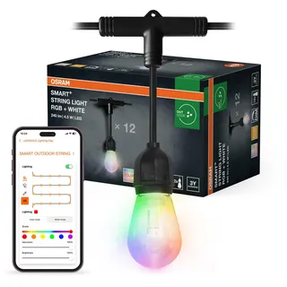 Osram Lichterkette Kunststoff 746,8 cm 12 Birnen schwarz