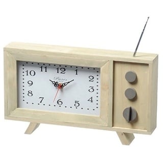 BOLTZE GRUPPE GmbH Standuhr Uhr TV mit Holzrahmen, Tischstanduhr weiß