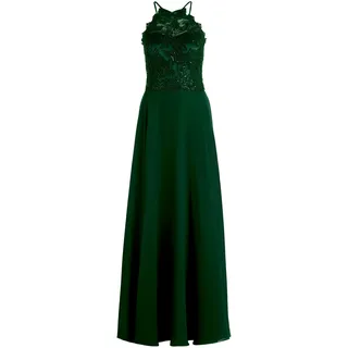 Vera Mont Abendkleid Rückenfrei Schwarz/Grün 38