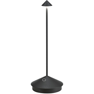 Zafferano, Pina Pro Lampe, Wiederaufladbare und Kabellose Tischlampe mit Touch Control, Geeignet für den Innen- und Außenbereich, Dimmer, 2700 K, Höhe 29 cm, Farbe Schwarz