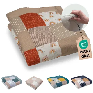 ULLENBOOM Krabbeldecke für Baby 120x120 cm – OEKO-TEX Materialien, Made in EU – Krabbeldecke Baby Gepolstert, Spieldecke, Krabbelmatte & Spielteppich